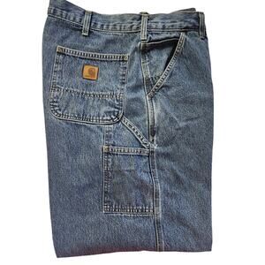 Carhartt Carpenter Relaxed Fit Medium Wash Baggy Denim Jean Pants Mens 40x29